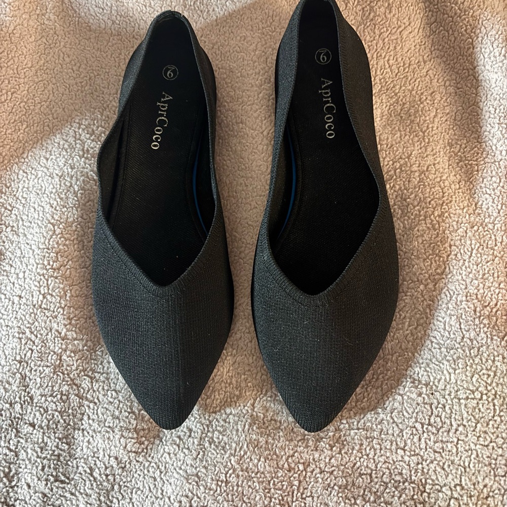 AprCoco Womens Pointed Toe Flats Knit Dress Washable Shoes 9